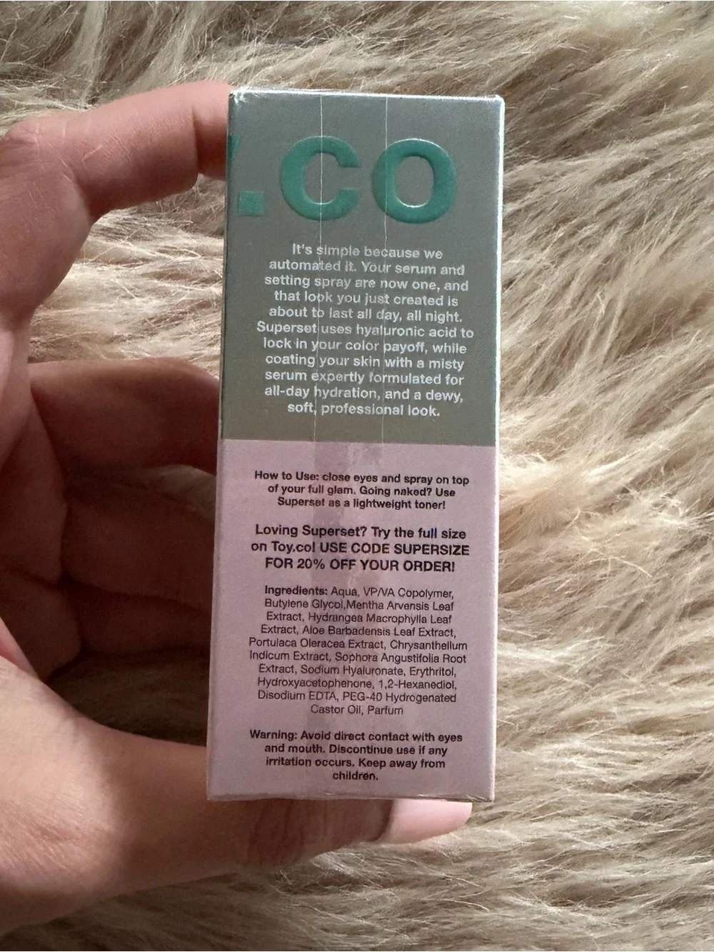 ToyFactory Superset Hyaluronic Acid Setting Spray - 1.04 fl oz/30ml